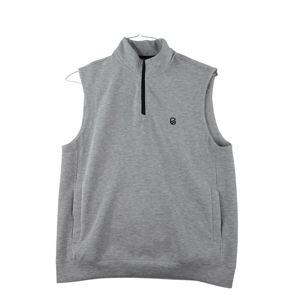 Extracurricular Vest Mens Medium Grey‎ Quarter Zip Sleeveless Golf Active